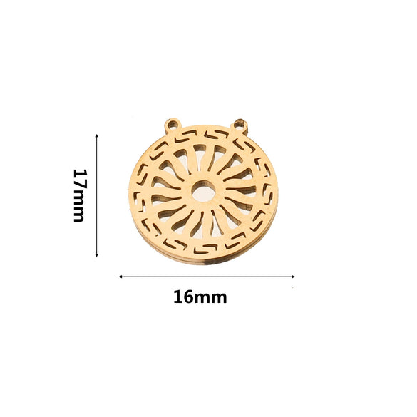 Stainless Steel Water Drop Bohemian Fish Pattern Electroplated Charm Pendant For Earrings And Necklace