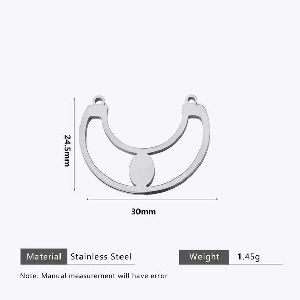 Stainless Steel Water Drop Bohemian Totem Charm Pendant Hanging Earrings With Electroplating
