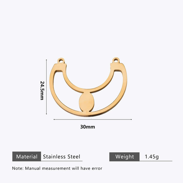 Stainless Steel Water Drop Bohemian Totem Charm Pendant Hanging Earrings With Electroplating