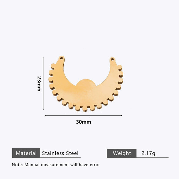 Stainless Steel Water Drop Bohemian Totem Charm Pendant Hanging Earrings With Electroplating