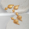 Stainless Steel Water Drop Embossed Electroplated Women's Earrings