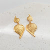 Stainless Steel Water Drop Embossed Electroplated Women's Earrings