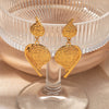 Stainless Steel Water Drop Embossed Electroplated Women's Earrings