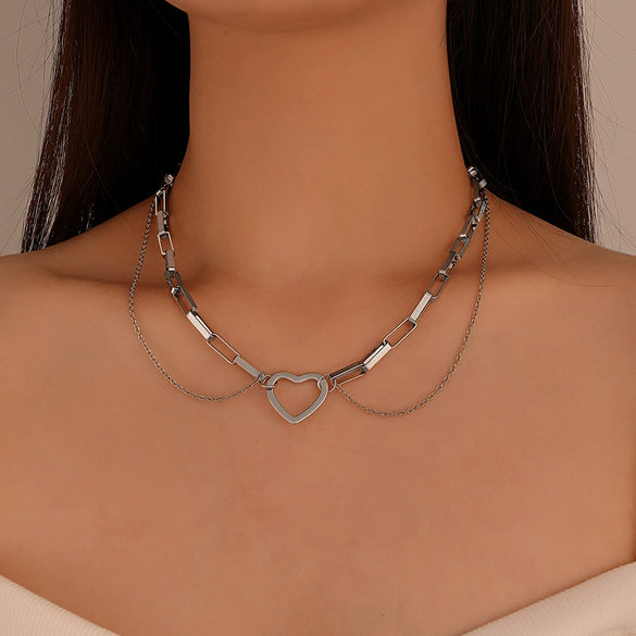Stainless Steel Water Drop Flower Pendant Necklace For Women With Electroplating Process And Ins Style