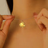 Stainless Steel Water Drop Flower Pendant Necklace For Women With Electroplating Process And Ins Style