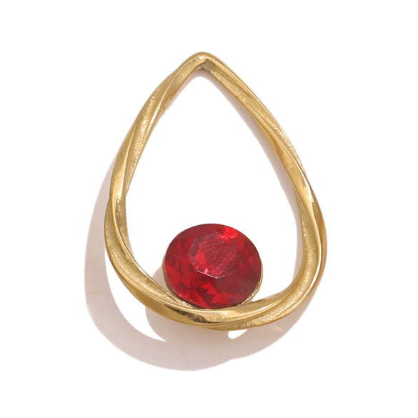 Stainless Steel Water Drop Frame Fish Pattern Crystal Pendant Electroplated Titanium Steel Earrings And Necklace Pendant Accessories