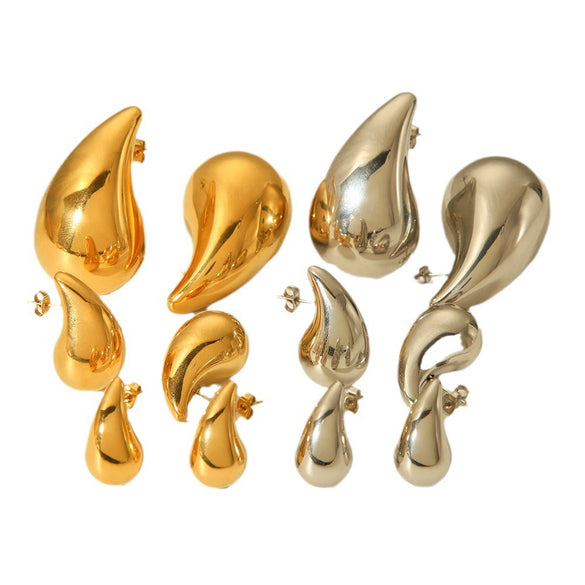 Stainless Steel Water Drop Geometric Electroplated Women's Earrings