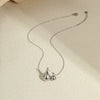 Stainless Steel Water Drop Geometric Pendant Necklace For Women With Electroplating