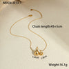 Stainless Steel Water Drop Geometric Pendant Necklace For Women With Electroplating