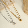 Stainless Steel Water Drop Geometric Pendant Necklace Plated With Real Gold Fashion Trendy Women's Jewelry