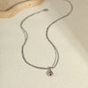 Stainless Steel Water Drop Geometric Pendant Necklace Plated With Real Gold Fashion Trendy Women's Jewelry