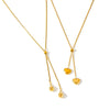 Stainless Steel Water Drop Heart Pendant Necklace For Women Geometric Minimalist Design 18K Vacuum Plated