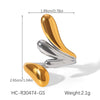 Stainless Steel Water Drop Open Ring Electroplated Geometric Minimalist Hand Jewelry