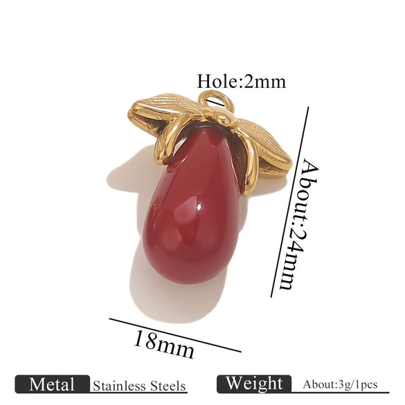 Stainless Steel Water Drop Pendant Electroplated Gold Diy Handmade Accessories