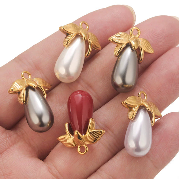 Stainless Steel Water Drop Pendant Electroplated Gold Diy Handmade Accessories