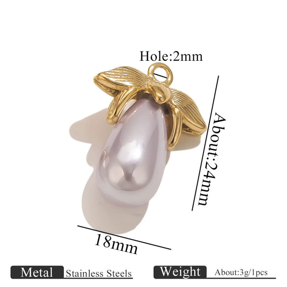 Stainless Steel Water Drop Pendant Electroplated Gold Diy Handmade Accessories