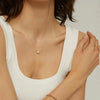 Stainless Steel Water Drop Shape Pearl December Birthstone Zircon Pendant Necklace With Electroplating Ancient Geometric Style