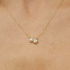 Stainless Steel Water Drop Shape Pearl December Birthstone Zircon Pendant Necklace With Electroplating Ancient Geometric Style