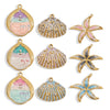 Stainless Steel Water Drop Shell Inlaid Pearl Starfish Oval Pendant Electroplated Diy Accessories Wholesale