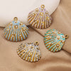 Stainless Steel Water Drop Shell Inlaid Pearl Starfish Oval Pendant Electroplated Diy Accessories Wholesale