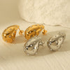 Stainless Steel Water Drop Women's Highend Fashion Personality Electroplated Geometric Diamond Set Pearl Earrings
