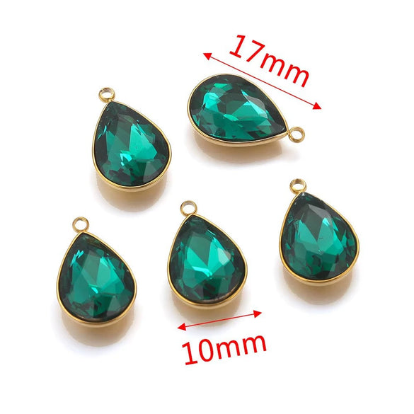 Stainless Steel Water Dropshaped Pendant Electroplated Necklace Diy Jewelry