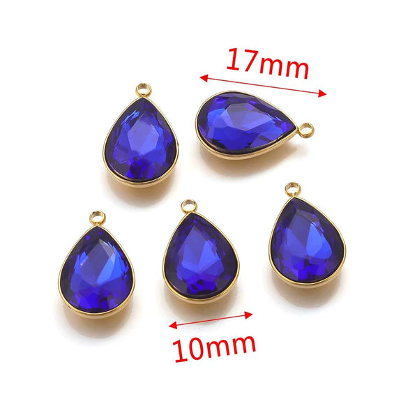 Stainless Steel Water Dropshaped Pendant Electroplated Necklace Diy Jewelry