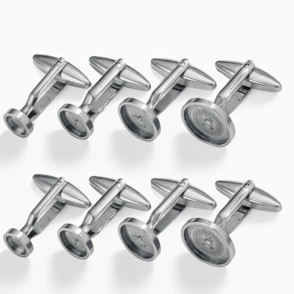 Stainless Steel Waterproof Cufflinks Flower Tray Style Diy Accessories Environmentally Friendly