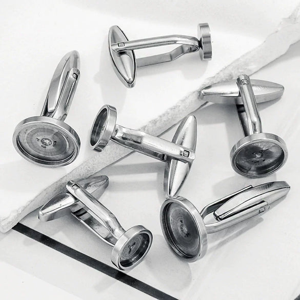 Stainless Steel Waterproof Cufflinks Flower Tray Style Diy Accessories Environmentally Friendly