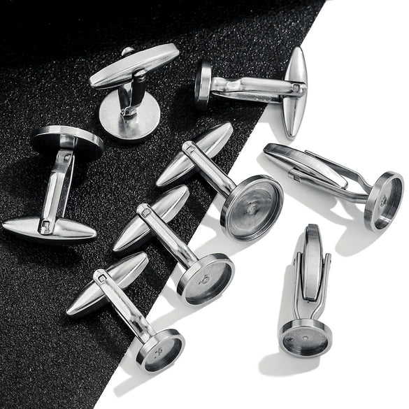 Stainless Steel Waterproof Cufflinks Flower Tray Style Diy Accessories Environmentally Friendly