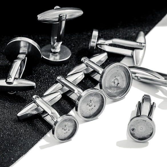 Stainless Steel Waterproof Cufflinks Flower Tray Style Diy Accessories Environmentally Friendly