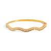 Stainless Steel Wave Bracelet With Diamonds Electroplated French Retro Geometric Style