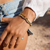 Stainless Steel Wave Bracelet With Diamonds Electroplated French Retro Geometric Style