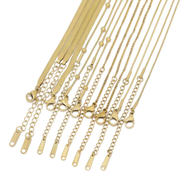 Stainless Steel Wave Pattern Bone Chain Choker Necklace Hip Hop Electroplated Unisex
