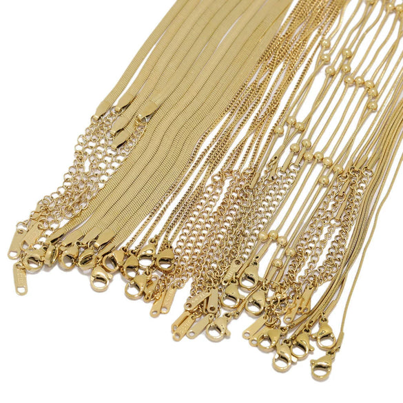 Stainless Steel Wave Pattern Bone Chain Choker Necklace Hip Hop Electroplated Unisex