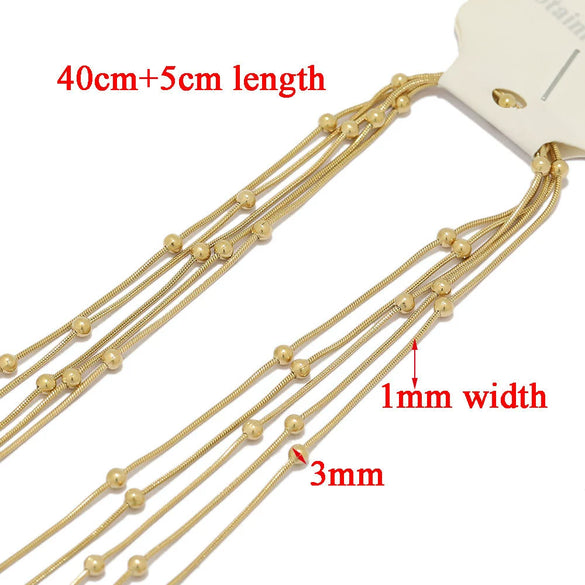 Stainless Steel Wave Pattern Bone Chain Choker Necklace Hip Hop Electroplated Unisex