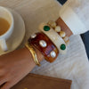 Stainless Steel Waveshaped Open Bangle Bracelet With Geometric Plated Finish Fashion Jewelry