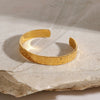 Stainless Steel Wavy Open Women's Gloss Bracelet With Geometric Style And Electroplating Design