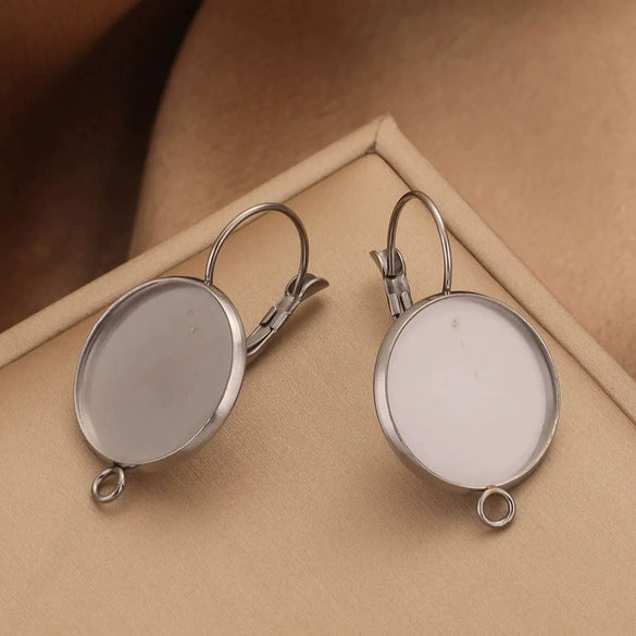 Stainless Steel Welding Ring Earrings Diy Jewelry Ear Tray Accessories With Electroplating