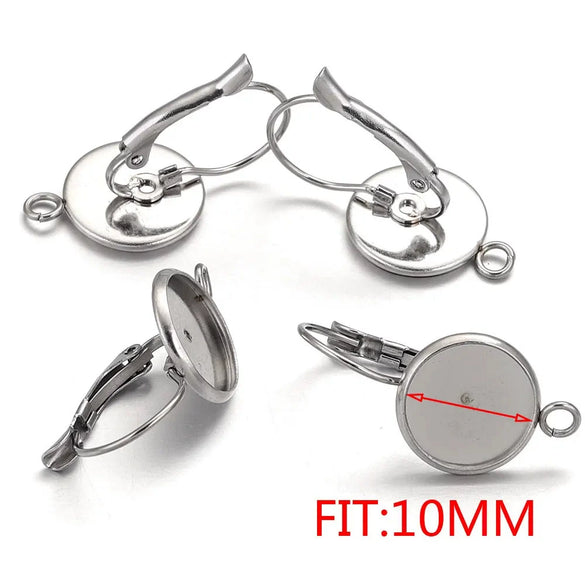 Stainless Steel Welding Ring Earrings Diy Jewelry Ear Tray Accessories With Electroplating