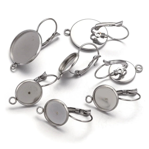 Stainless Steel Welding Ring Earrings Diy Jewelry Ear Tray Accessories With Electroplating