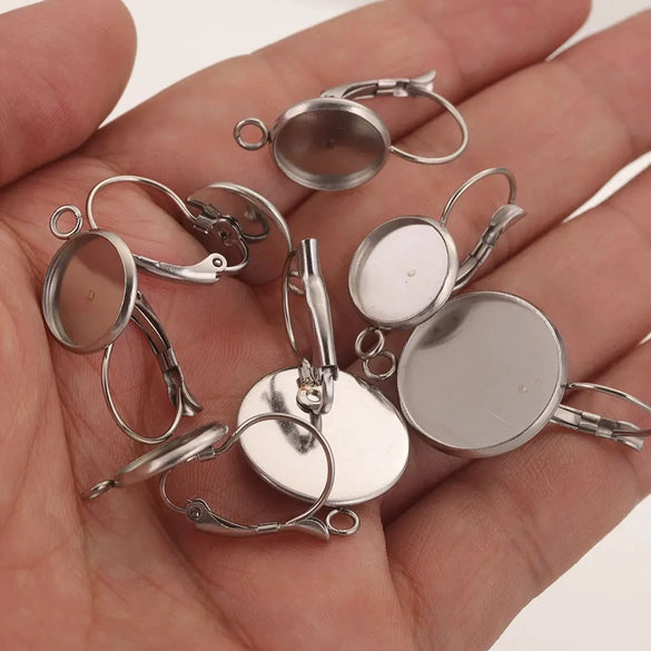 Stainless Steel Welding Ring Earrings Diy Jewelry Ear Tray Accessories With Electroplating