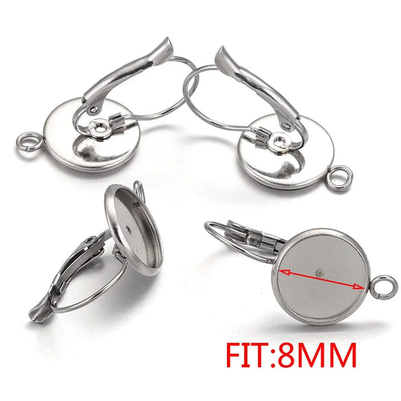 Stainless Steel Welding Ring Earrings Diy Jewelry Ear Tray Accessories With Electroplating