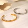 Stainless Steel Wheat Ear Open Bracelet For Women Electroplated Simple Highend Nonfading Hand Jewelry
