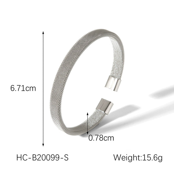 Stainless Steel Wheat Ear Open Bracelet For Women Electroplated Simple Highend Nonfading Hand Jewelry