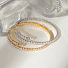 Stainless Steel White Zircon Bracelet With Light Luxury All Match Design Sense And Geometric Style Electroplated