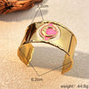Stainless Steel Wide Bracelet Retro Geometric Electroplating Jewelry For Women