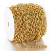 Stainless Steel Wide Curved Chain 18K Electroplated Color Retaining Gold Diy Necklace Accessories