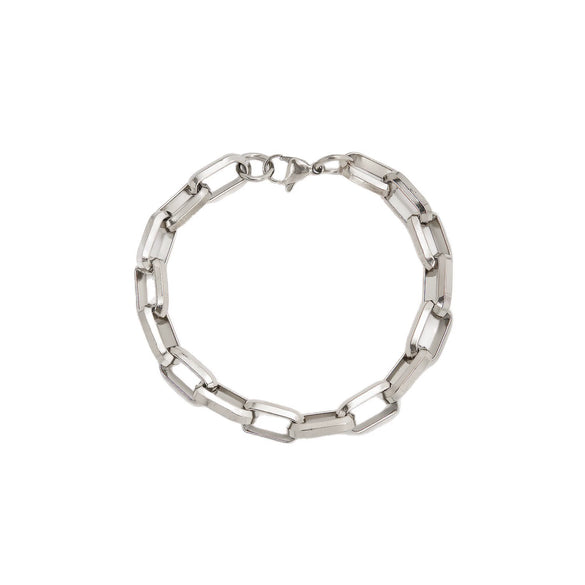 Stainless Steel Wide Tshaped Long Box Chain Bracelet With Geometric Rhombus Design Electroplated Unisex Fashion Jewelry