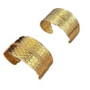 Stainless Steel Wide Version Retro Exaggerated Hammer Pattern Electroplated Gold Bracelet Jewelry
